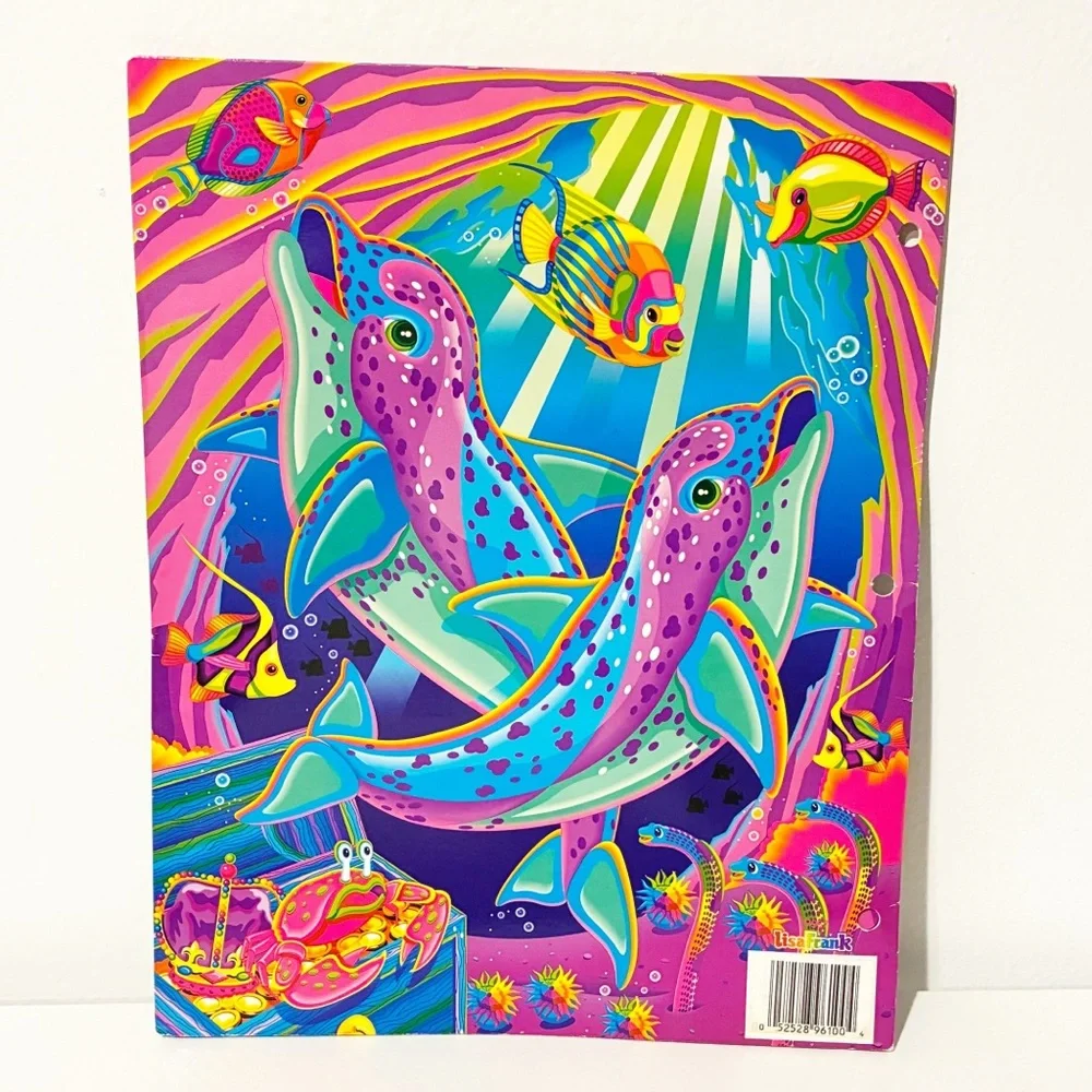 Vintage Lisa Frank Suni & Echo Spotted Dolphins Ocean Folder School Supply